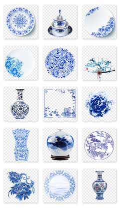青花瓷瓷器青花背景花纹纹理碟子